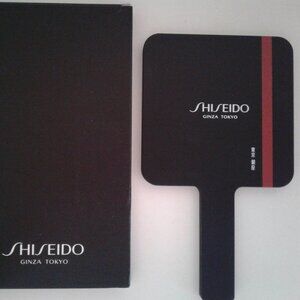 Shiseido Mini Petite Hand Held Black Mirror With Gift Box NEW